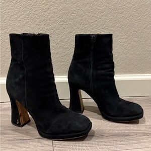 Sam Edelman Black Suede Heeled Boots